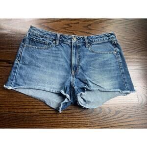 Gap Jean Shorts Women Sz. 28 Slim Cut Off Fray Raw Edge Medium Wash